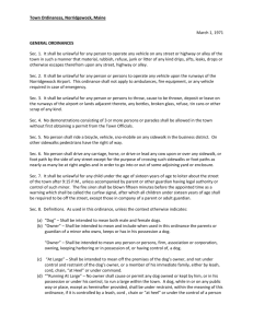 Town Ordinances, Norridgewock, Maine March 1, 1971 GENERAL