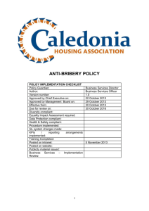 Bribery Policy - Draft - Caledonia Housing Association