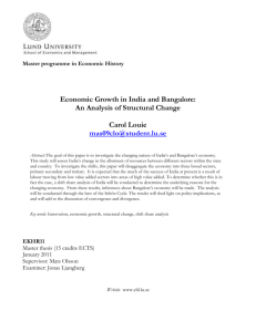 Economic Growth in India and Bangalore