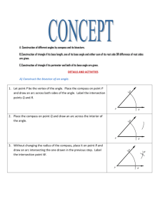 CONCEPT A. Construction of different angles by compass and its