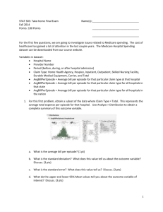 STAT 303: Take-home Final Exam Name(s): Fall 2014 Points: 100