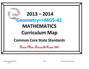 MGS41 Geometry Term 1 Curriculum Map