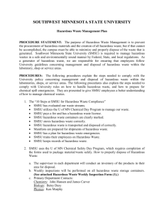 SMSU Hazardous Waste Management Plan file