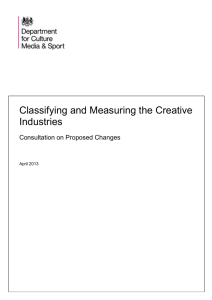 Classifying and measuring the creative industries