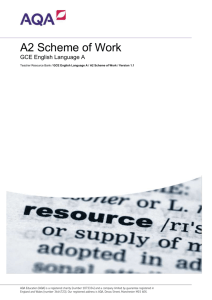 A2 Scheme of Work