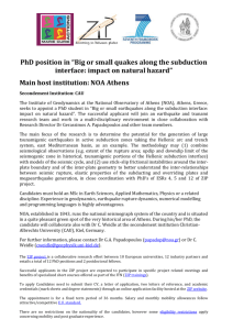 PhD position in “Big or small quakes along the subduction interface