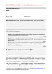 External Speakers Initial Risk Assessment Form