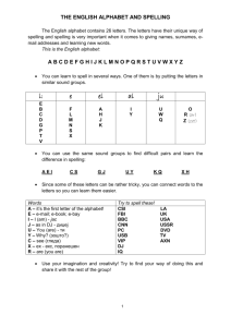 the english alphabet and spelling