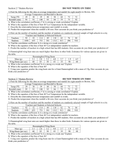 Section 2.7 Station Review DO NOT WRITE ON THIS! 1) Find the