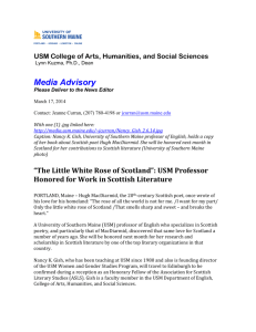 "The Little White Rose of Scotland" USM Professor Honored for