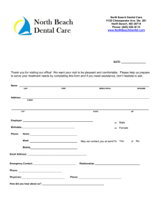 New Patient Forms - North Beach Dental Care
