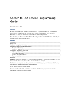 Speech-to-Text Programming Guide