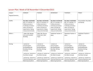 Lesson Plan: Week of 30 November