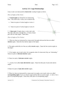 Activity 2.5.1 Angle Relationships
