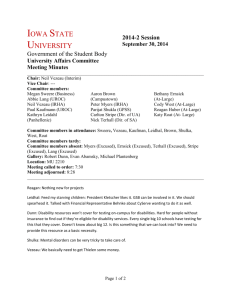 University Affairs Committee Meeting Minutes 2014