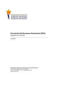 Pre-service Performance Assessment (PPA)