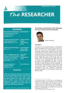 The Researcher - July 2011, Vol 6, Issue 2