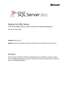 SQL Server Scale Out White Paper