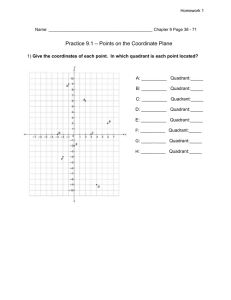 Chapter 9 Practice - The Coordinate Plane