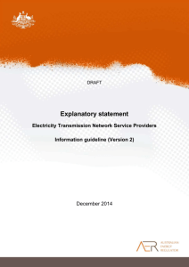 Draft explanatory statement for electricity transmission information