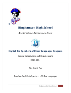 English as a Second Language Course Expectations