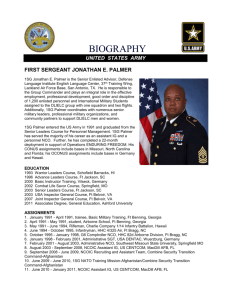united states army first sergeant jonathan e. palmer