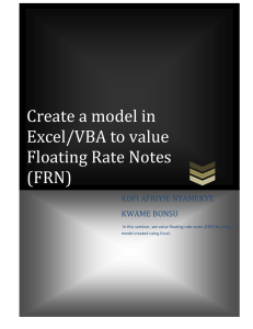 Create a model in Excel/VBA to value Floating Rate Notes (FRN)