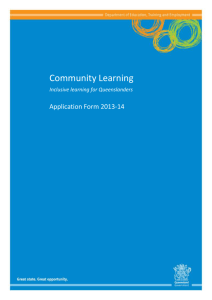 Community Learning Application Form