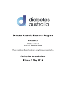 Diabetes Australia Research Program GUIDELINES