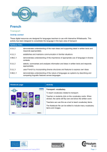 French: Transport - Curriculum Support