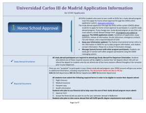 Universidad Carlos III de Madrid Application Information
