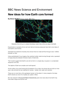 New idea for how earth core formed