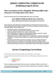 Jersey Computing Curriculum 2014