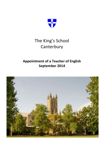 Appointment of a Teacher of English September 2014