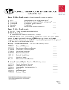 GRS Global Studies Check List - Saint Mary`s College of California