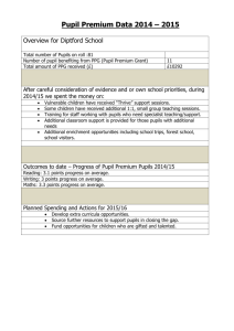 Diptford Pupil Premium Data 2014.15