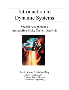 Dynamic Systems Project #1-Brake Analysis