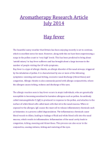 Aromatherapy Research Article July 2014 Hay fever