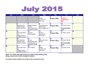 July Calendar 2015 - Creative Learning Center of the Lehigh Valley