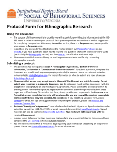 Ethnographic Protocol Form