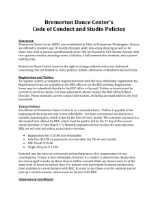 Bremerton Dance Center`s Code of Conduct and Studio Policies