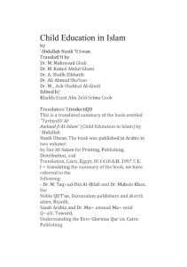 Child Education in Islam by `Abdullah Nasih `U1wan Translatl`tl by Dr