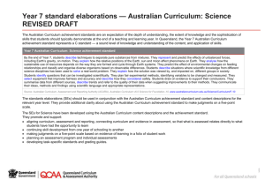 Year 7 standard elaborations Australian Curriculum: Science