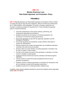 Sample Appraisal Policy - Member Business Solutions, LLC