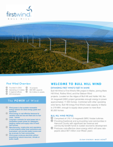 Bull Hill Wind Clean energy and sustainable development for Maine