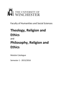 Philosophy, Religion and Ethics/ Theology