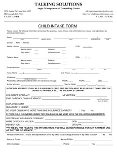Child Intake Forms - talking solutions anger management and