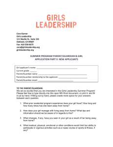 Application Part II - Girls Leadership Institute