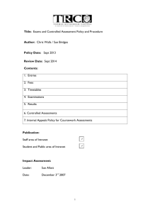 Exams and Controlled Assessment Policy and Procedure