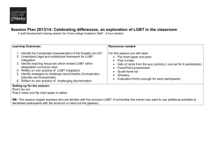 Lesson Plan for LGBT CPD Academic Staff